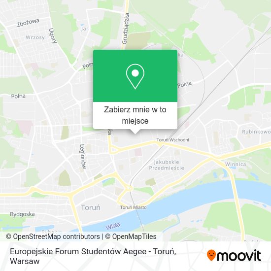 Mapa Europejskie Forum Studentów Aegee - Toruń