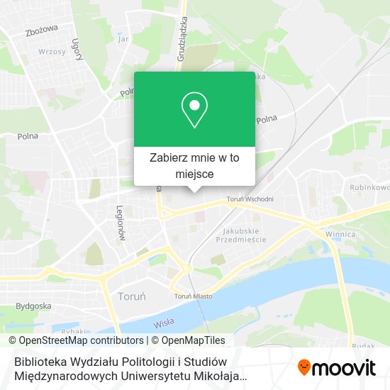 Mapa Biblioteka Wydziału Politologii i Studiów Międzynarodowych Uniwersytetu Mikołaja Kopernika