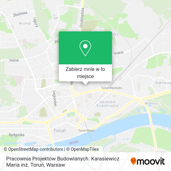 Mapa Pracownia Projektów Budowlanych. Karasiewicz Maria inż. Toruń