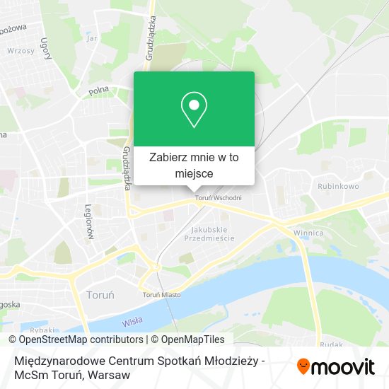 Mapa Międzynarodowe Centrum Spotkań Młodzieży - McSm Toruń