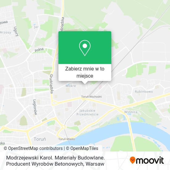 Mapa Modrzejewski Karol. Materiały Budowlane. Producent Wyrobów Betonowych