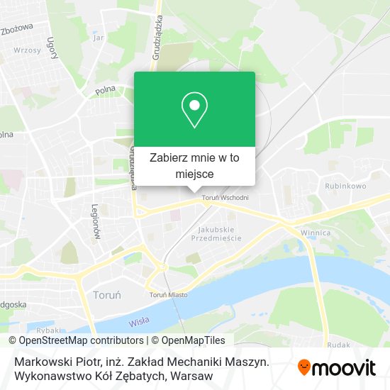 Mapa Markowski Piotr, inż. Zakład Mechaniki Maszyn. Wykonawstwo Kół Zębatych