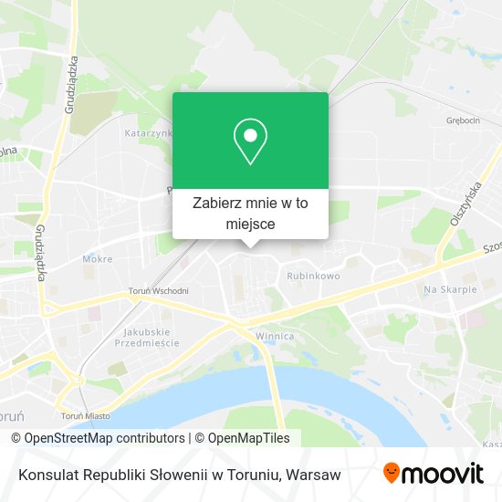 Mapa Konsulat Republiki Słowenii w Toruniu