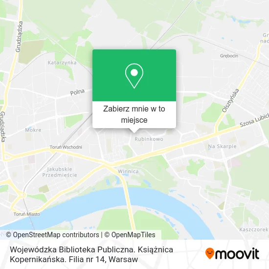 Mapa Wojewódzka Biblioteka Publiczna. Książnica Kopernikańska. Filia nr 14