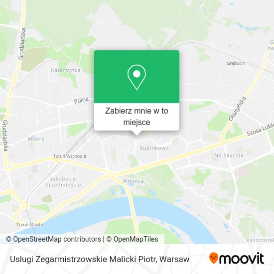 Mapa Uslugi Zegarmistrzowskie Malicki Piotr