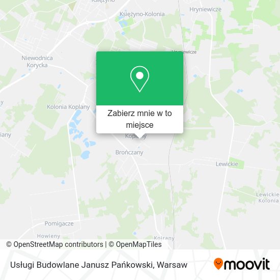 Mapa Usługi Budowlane Janusz Pańkowski