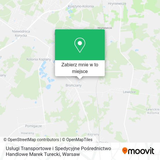 Mapa Usługi Transportowe i Spedycyjne Pośrednictwo Handlowe Marek Turecki