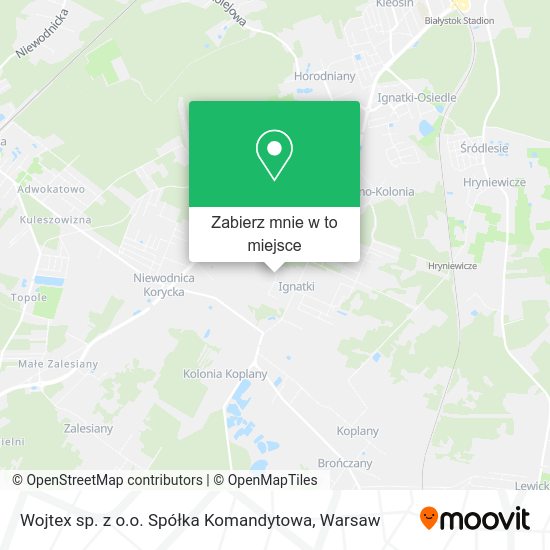 Mapa Wojtex sp. z o.o. Spółka Komandytowa