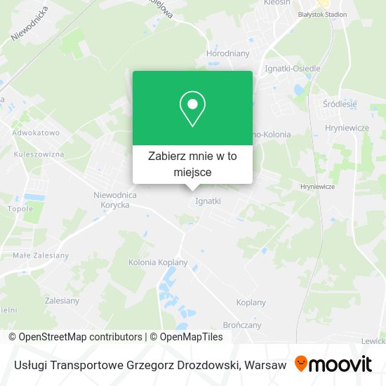 Mapa Usługi Transportowe Grzegorz Drozdowski