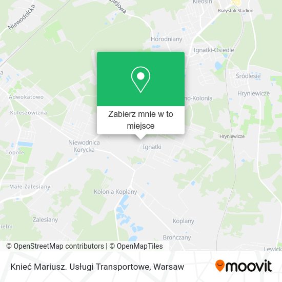 Mapa Knieć Mariusz. Usługi Transportowe