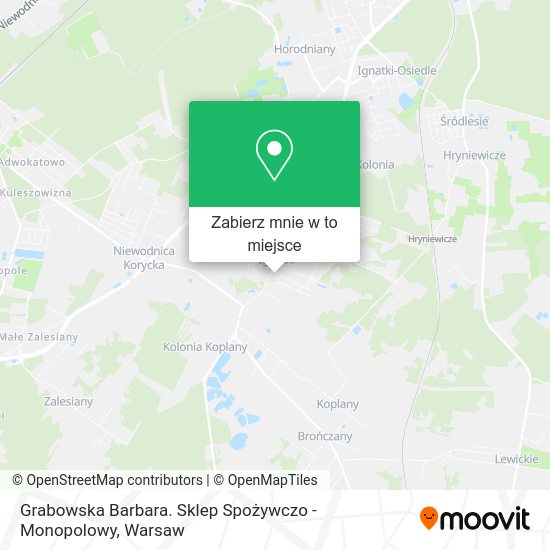 Mapa Grabowska Barbara. Sklep Spożywczo - Monopolowy