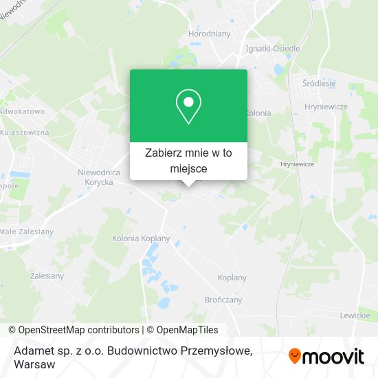 Mapa Adamet sp. z o.o. Budownictwo Przemysłowe