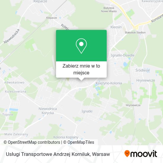 Mapa Usługi Transportowe Andrzej Korniluk