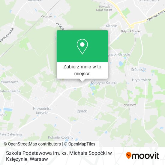 Mapa Szkoła Podstawowa im. ks. Michała Sopoćki w Księżynie