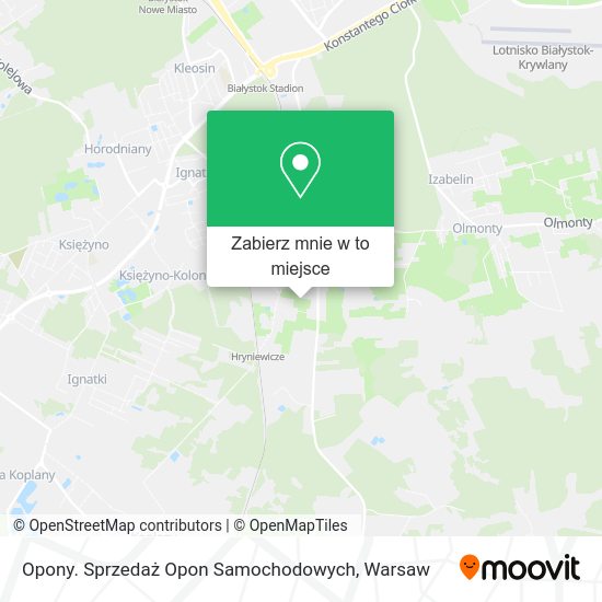 Mapa Opony. Sprzedaż Opon Samochodowych