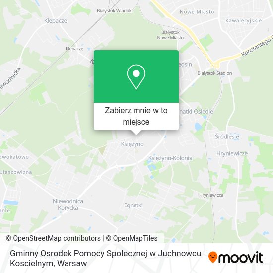 Mapa Gminny Osrodek Pomocy Spolecznej w Juchnowcu Koscielnym