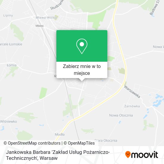 Mapa Jankowska Barbara 'Zakład Usług Pożarniczo-Technicznych'