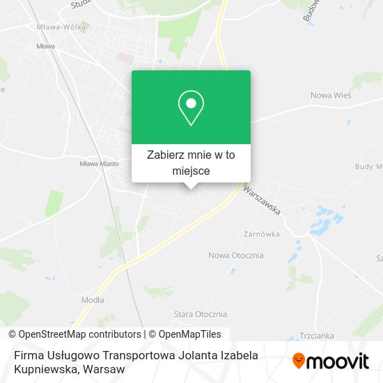 Mapa Firma Usługowo Transportowa Jolanta Izabela Kupniewska