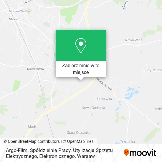 Mapa Argo-Film. Spółdzielnia Pracy. Utylizacja Sprzętu Elektrycznego, Elektronicznego