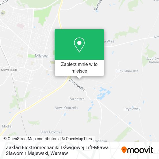 Mapa Zakład Elektromechaniki Dźwigowej Lift-Mława Sławomir Majewski