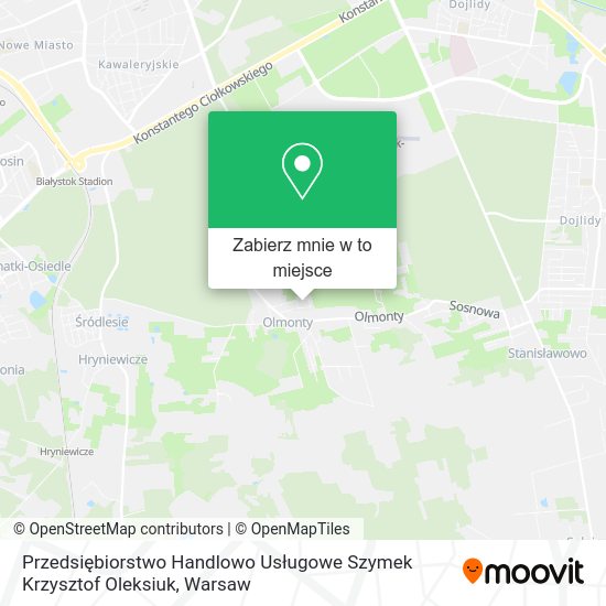 Mapa Przedsiębiorstwo Handlowo Usługowe Szymek Krzysztof Oleksiuk