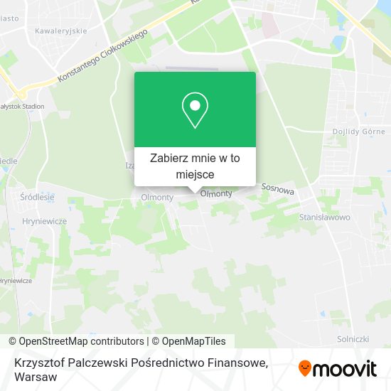 Mapa Krzysztof Palczewski Pośrednictwo Finansowe