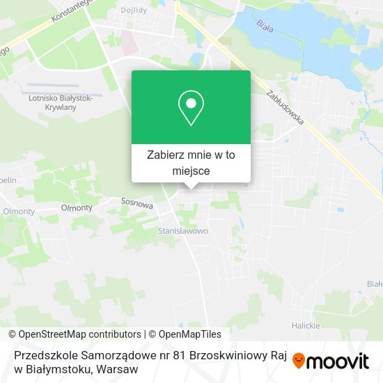 Mapa Przedszkole Samorządowe nr 81 Brzoskwiniowy Raj w Białymstoku