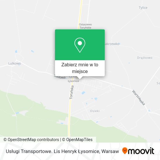 Mapa Usługi Transportowe. Lis Henryk Łysomice