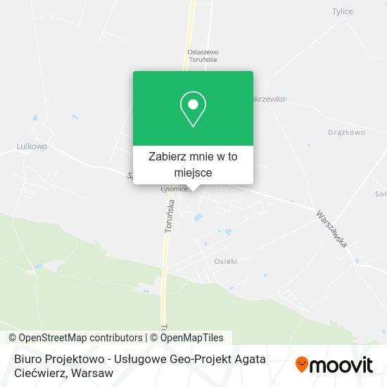 Mapa Biuro Projektowo - Usługowe Geo-Projekt Agata Ciećwierz