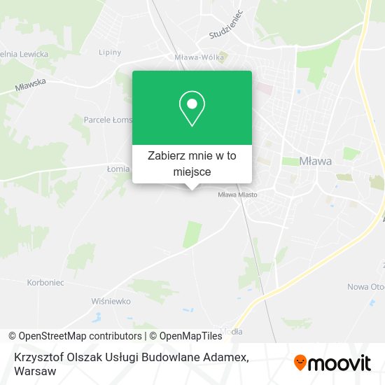 Mapa Krzysztof Olszak Usługi Budowlane Adamex