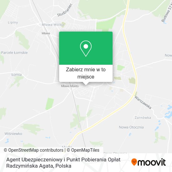 Mapa Agent Ubezpieczeniowy i Punkt Pobierania Opłat Radzymińska Agata