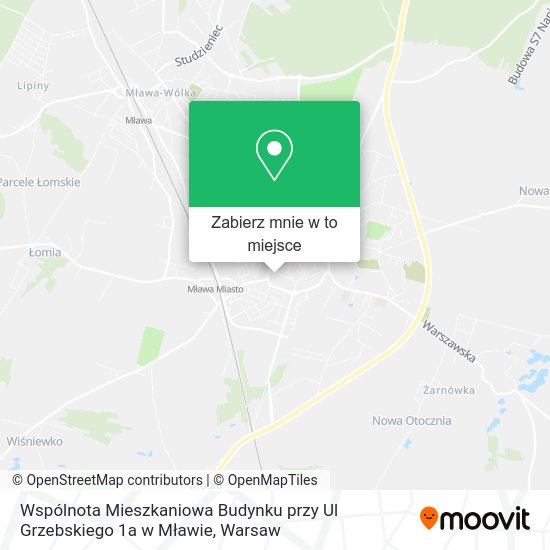 Mapa Wspólnota Mieszkaniowa Budynku przy Ul Grzebskiego 1a w Mławie