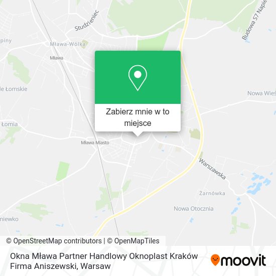 Mapa Okna Mława Partner Handlowy Oknoplast Kraków Firma Aniszewski