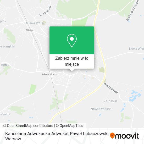 Mapa Kancelaria Adwokacka Adwokat Paweł Lubaczewski