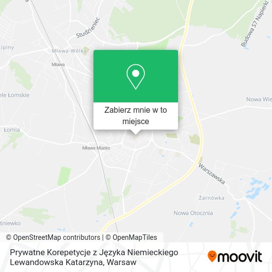 Mapa Prywatne Korepetycje z Języka Niemieckiego Lewandowska Katarzyna