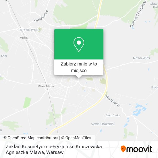 Mapa Zakład Kosmetyczno-Fryzjerski. Kruszewska Agnieszka Mława