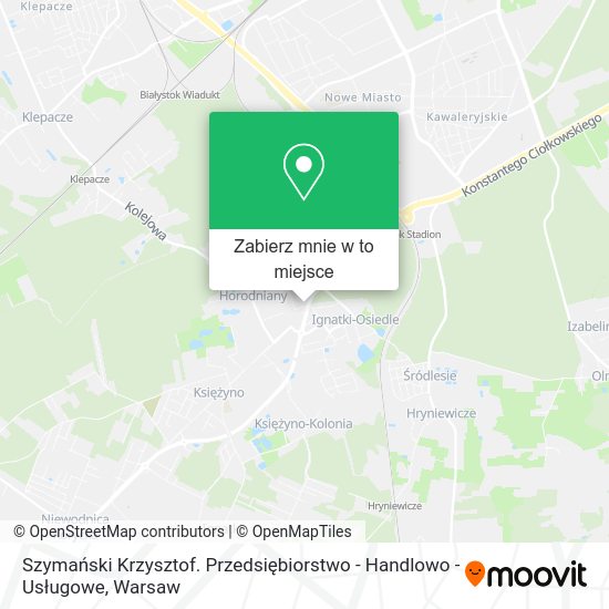 Mapa Szymański Krzysztof. Przedsiębiorstwo - Handlowo - Usługowe