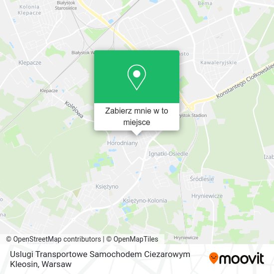 Mapa Uslugi Transportowe Samochodem Ciezarowym Kleosin