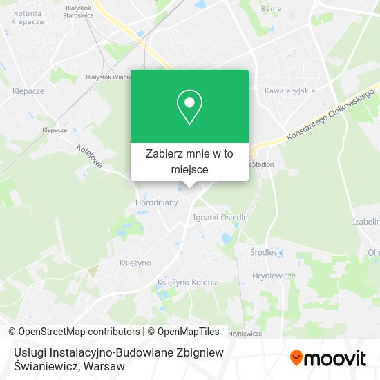 Mapa Usługi Instalacyjno-Budowlane Zbigniew Świaniewicz