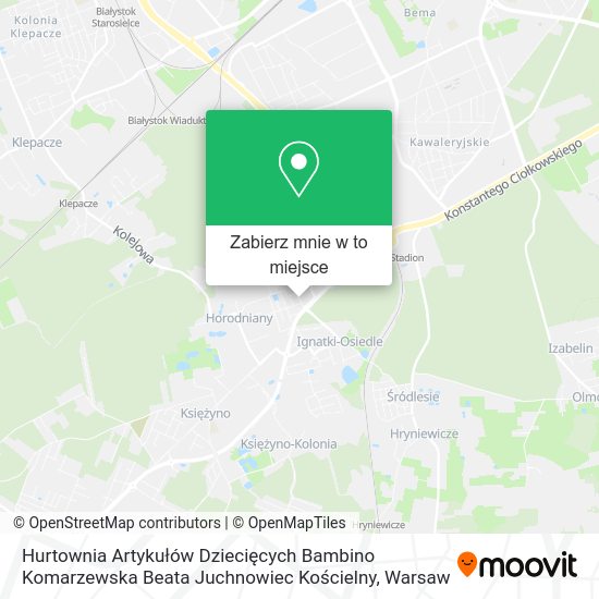 Mapa Hurtownia Artykułów Dziecięcych Bambino Komarzewska Beata Juchnowiec Kościelny