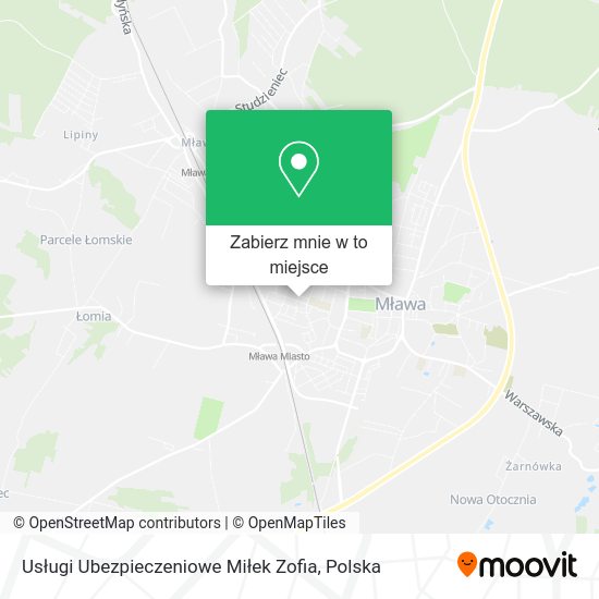 Mapa Usługi Ubezpieczeniowe Miłek Zofia