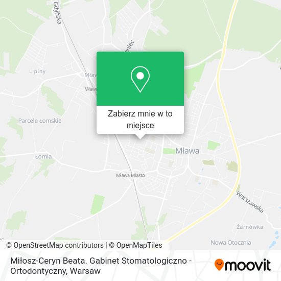 Mapa Miłosz-Ceryn Beata. Gabinet Stomatologiczno - Ortodontyczny