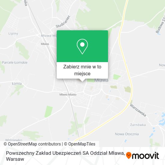 Mapa Powszechny Zakład Ubezpieczeń SA Oddział Mława