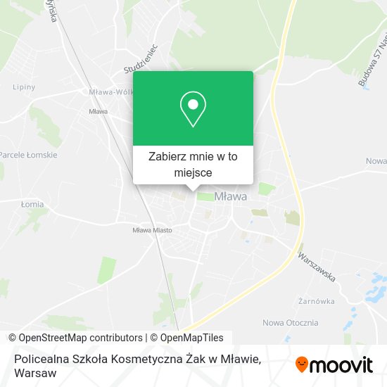 Mapa Policealna Szkoła Kosmetyczna Żak w Mławie