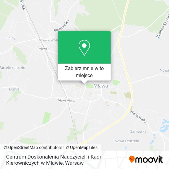 Mapa Centrum Doskonalenia Nauczycieli i Kadr Kierowniczych w Mlawie