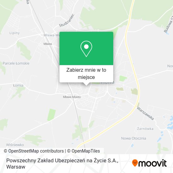 Mapa Powszechny Zakład Ubezpieczeń na Życie S.A.