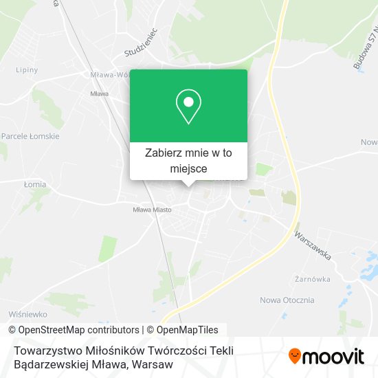 Mapa Towarzystwo Miłośników Twórczości Tekli Bądarzewskiej Mława