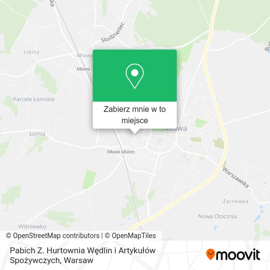 Mapa Pabich Z. Hurtownia Wędlin i Artykułów Spożywczych