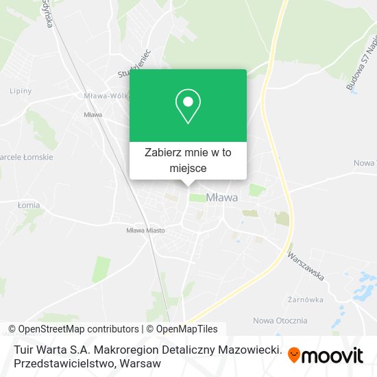 Mapa Tuir Warta S.A. Makroregion Detaliczny Mazowiecki. Przedstawicielstwo