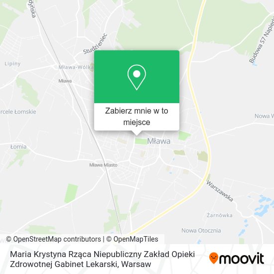 Mapa Maria Krystyna Rząca Niepubliczny Zakład Opieki Zdrowotnej Gabinet Lekarski